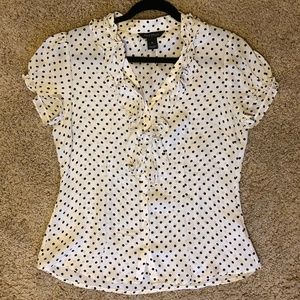 WHBM Womens silk polka dot shirt